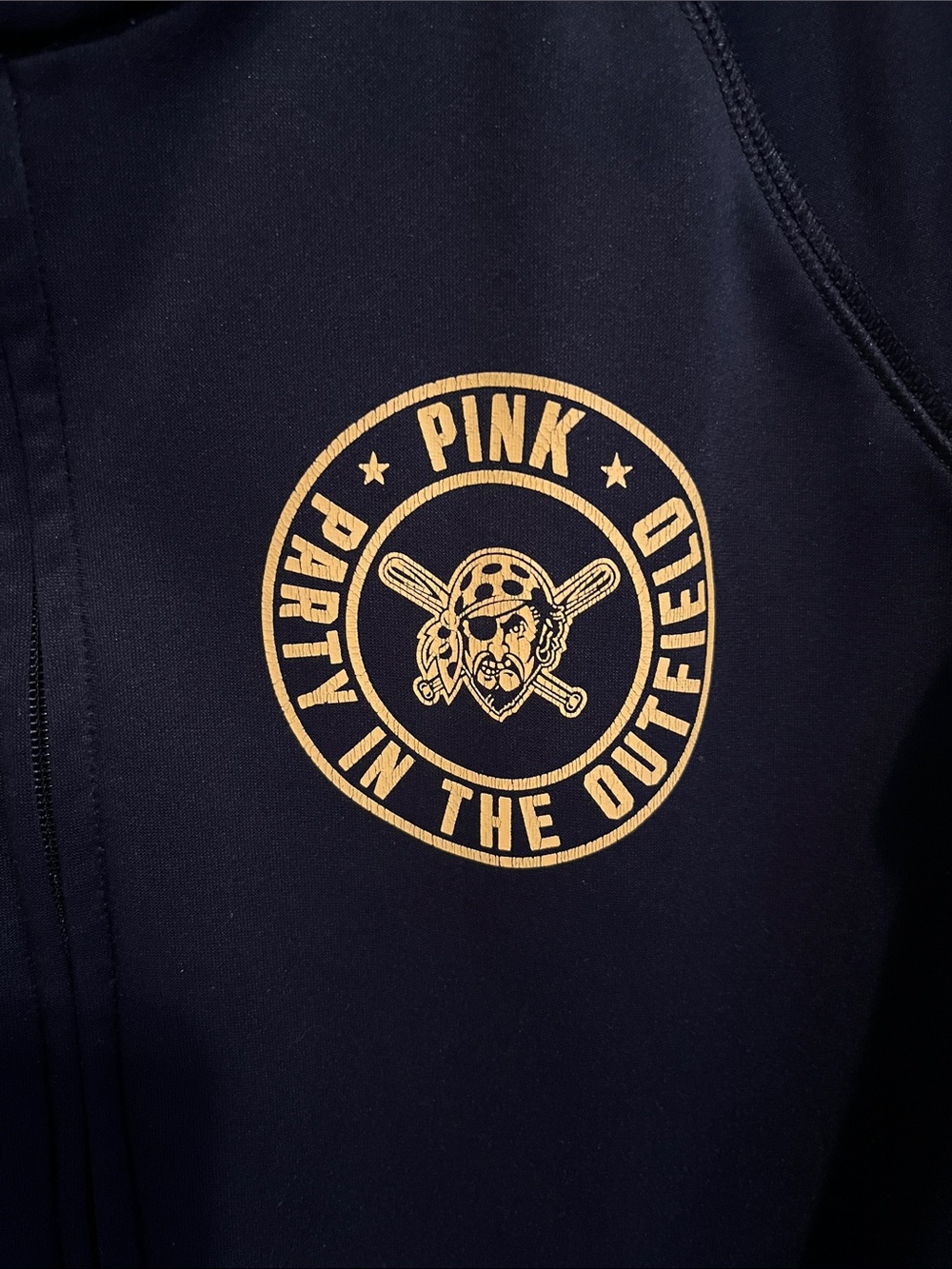 PINK Victoria's Secret Black Womens Full-Zip Jacket Pittsburgh Pirates 🏴☠️ - Picture 3 of 4